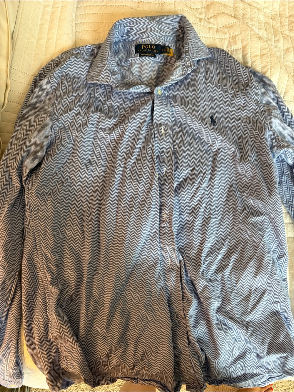 Polo by Ralph Lauren Blue Herringbone Dress Shirt